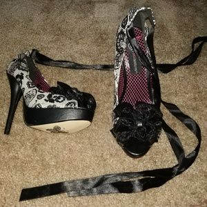 Iron Fist rare printed lace heels